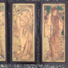 English Shakespearean Handcrafted "Four Seasons" Arts & Crafts Panel Set Four