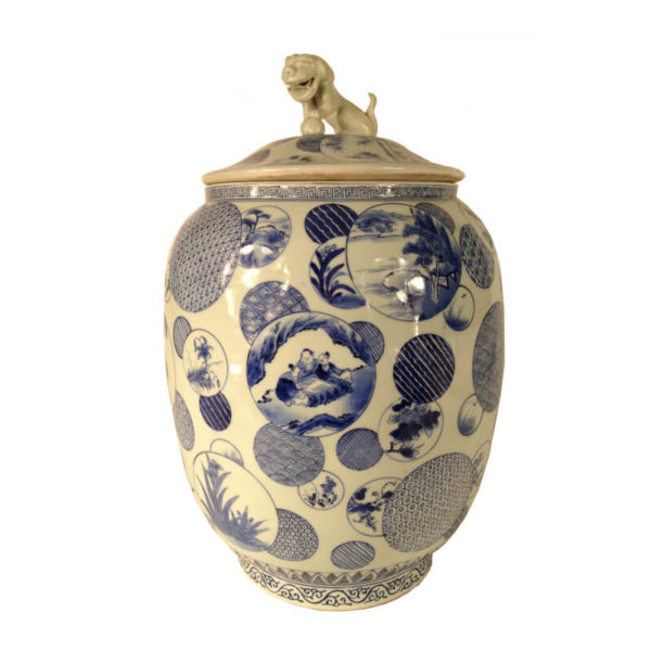 Meiji period porcelain covered jar