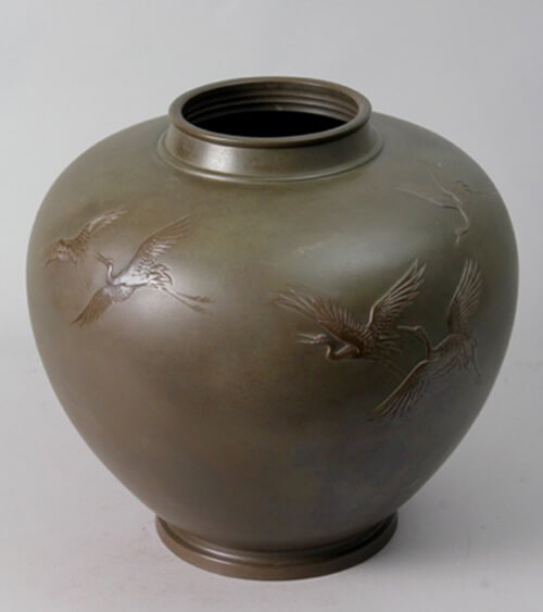 Bronze "Cranes" Vase