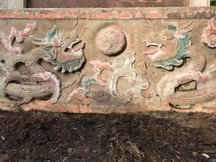 China Rare Antique Double Dragon Stone, 19thc