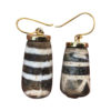 "Dzi Eye" Beads 18-Karat Gold Amulet Earrings