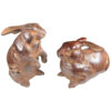 cast bronze rabbits