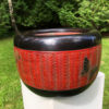Red Lacquer Butterfly Planter Bowl