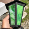 Green glass arts & crafts wall sconces