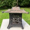 Old Japanese Hand Cast Lantern "Bamboo & Grasses" Motif