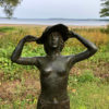 Isao Bronze Woman with Hat Sculpture