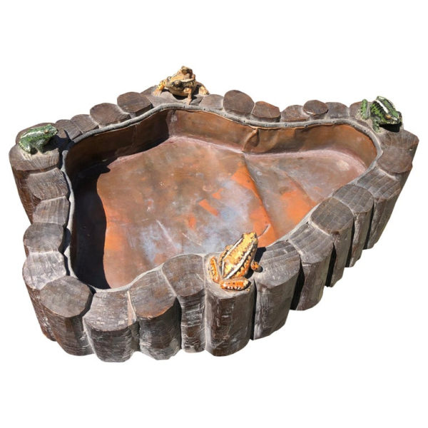 Whimsical Ceramic Frogs Planter Bowl