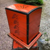 Red lacquer jubako end table