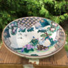 Three Garden Scene Ceramic Bowls in Vivid Hand-painted Color