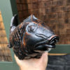 Carved Wood Koi Good Fortune Fish, Sassy Tail