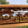 Signed Long-bridge Carved Screen