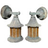Bronze and Amber Glass Sconces