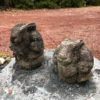 Pair Big-Eared Stone Garden Rabbits