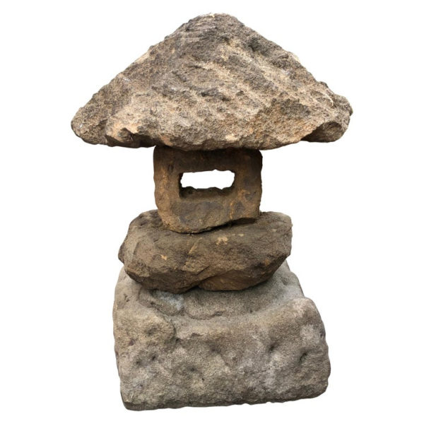 "Spirit Mountain" Stone Lantern Hand Carved Organic Natural Style