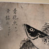 Four Antique "Fish" Hand Painted Sumi Ink Original Drawings, Frameable