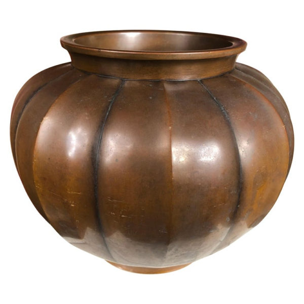 Bronze Art Deco Melon Vase