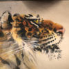 Antique Bold Hand-Painted "STEALTH TIGER" Silk Painting