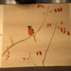 Delicate Hand-Painted "SINGING WARBLER" Silk Bird Painting
