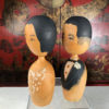 Big Old "BRIDE & GROOM" Kokeshi Dolls