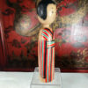 Big Old "CANDY STRIPES" Kokeshi Doll Hand Carved Signed
