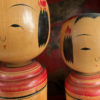 Family Four Big Old Japanese Famous Kokeshi Dolls, Hand Painted, Signed
