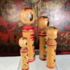 Family Four Old Japanese Famous Kokeshi Dolls, Hand Painted & Signed