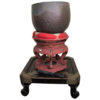 Japan Big Antique Bronze Meditation Bell On Stand - Serene Sounding