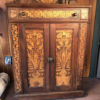 Hand Crafted “CHERUBS" Aesthetic Walnut Serving Cabinet