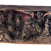 19thc Antique "Immortal Gods" Hand Carved Lintel Sculpture