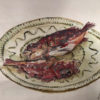 Antique Hand Painted Scroll Fresh Red Snapper