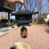 Japanese Large Antique "Mountain Lantern" and Wind Chime, Fine Details