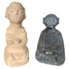 China Pair of Small Hand Carved Stone "Human Effigy" Figure Sculptures
