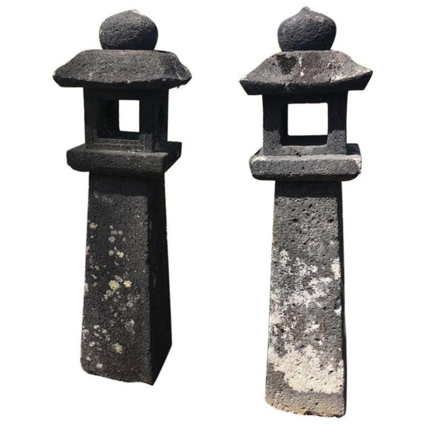 Pair (2) of Antique Stone "Pathway Lanterns"