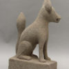 Pair of Hand Carved Stone Fox Kitsune