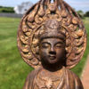 Serene faced gilt Guan Yin, Buddha sculpture