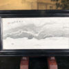 "Seaside & Mountains IV " Gray and White" Natural Stone Landscape Painting