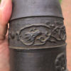 Japanese Antique Hand Cast Bronze Temple Bell "Swans & Dragon"