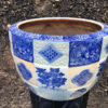 Japanese Antique Big Brilliant Blue Ceramic Planter Bowl