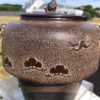 Japanese Fine Old Hand Cast "Birds and Trees" Water Pot Immediately Usable