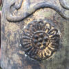 Antique Golden Gilt Bronze Temple Fire Bell "Dragon And Kanji"