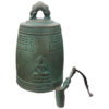Antique Hand Cast Bronze Temple Bell "Flying Angels And Buddha"