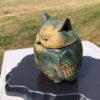 Japanese Gold Gilt Bronze Owl with Original Box