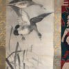 Antique Set Two Hand Painted "Wild Geese" Silk Scroll Set