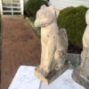 Japan Rare Pair Hand Carved Stone Inari Fox Kitsune