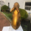 Tall Gold Gilt Bronze "Moon Gazing" Rabbit