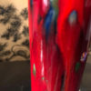 apanese Fine "BRILLIANT RED" Tulip Vase , Hand-Built, Hand Glazed, Signed