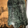 Antique Guan Yin And Personal Calligraphy Cast Bronze Temple Bell