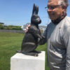 Japanese Fine Huge 20.5 high Bronze Rabbit Usagi