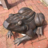 Giant Antique Bronze Garden Frog With Superb Details