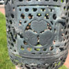 Japanese Fine Antique Bronze "Hollyhock" Garden Lantern